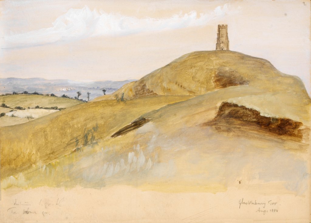 Detail of Glastonbury Tor by May Morris