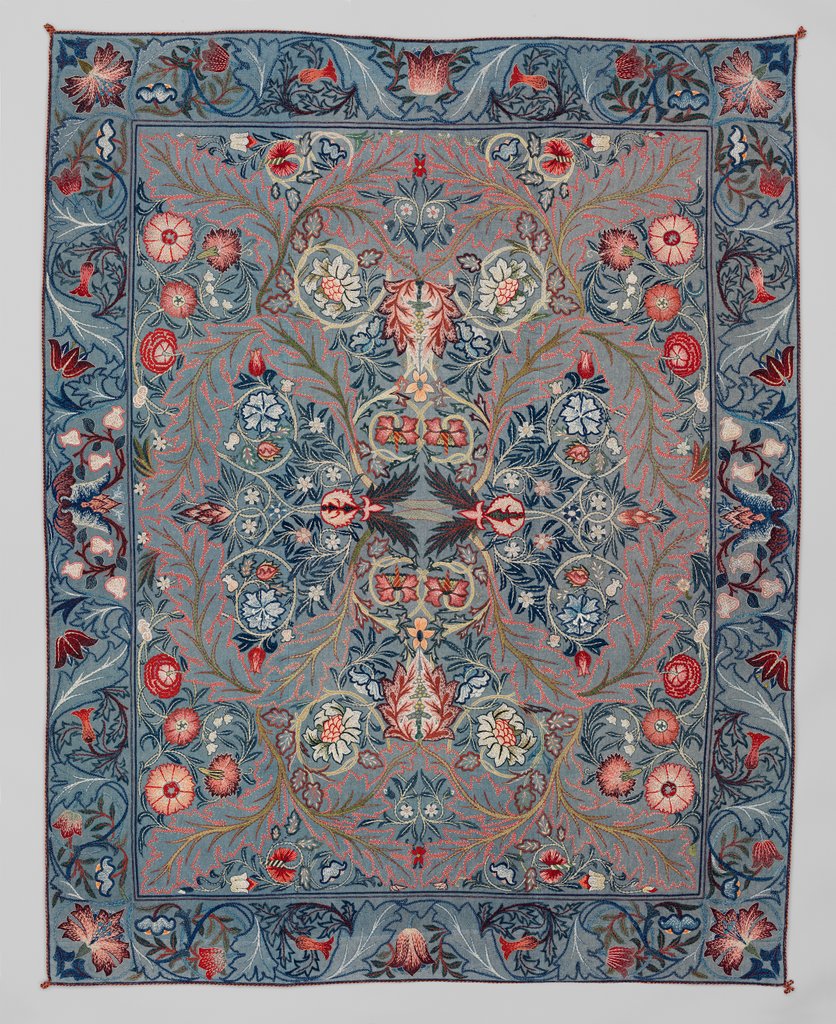 Detail of Wall hanging of acanthus leaves by William Morris