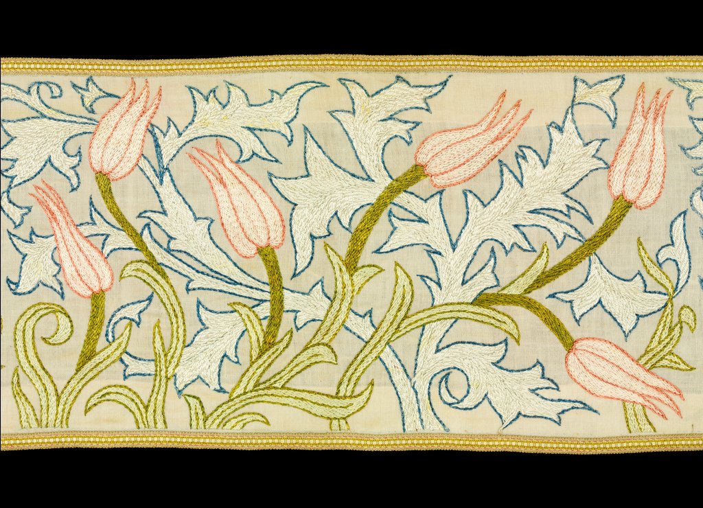 Detail of Tulip and acanthus runner by Elsie Couper