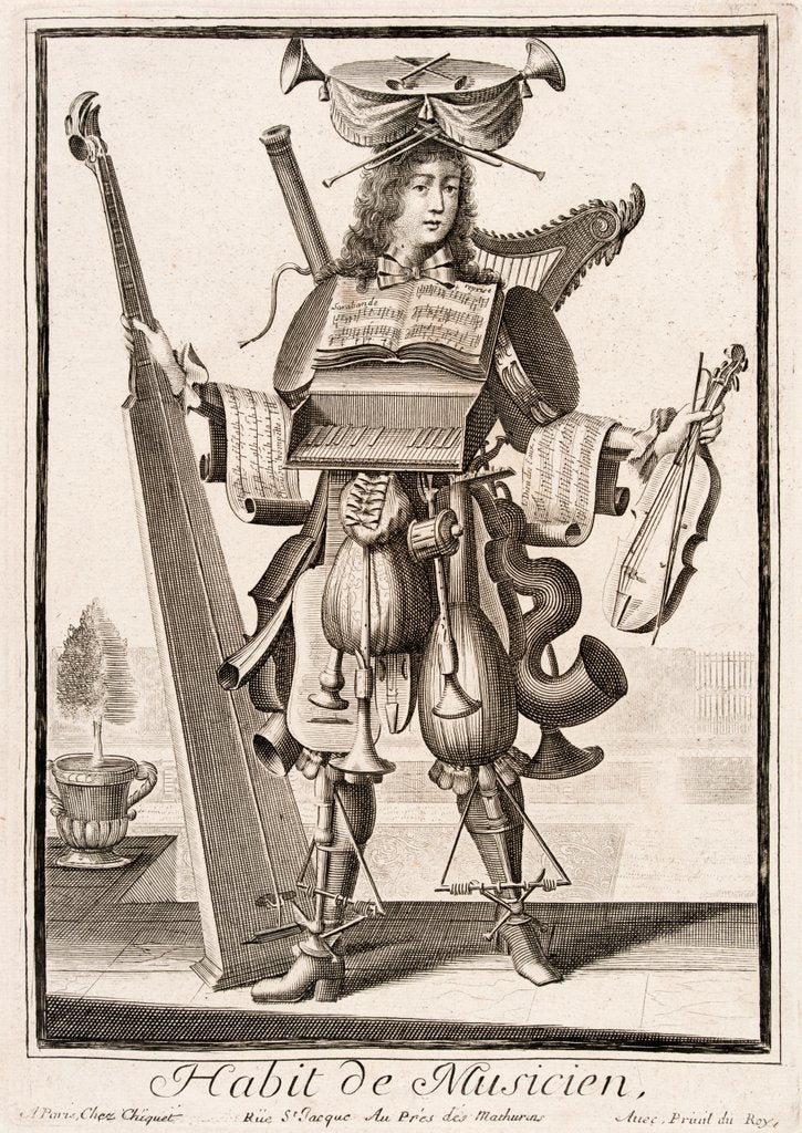 Detail of Habit de Musicien by Nicolas de Larmessin