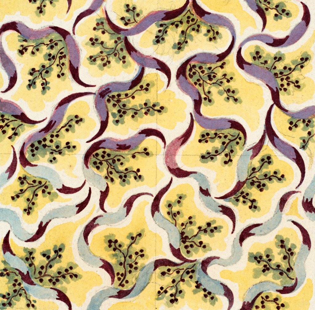 Detail of Design for a wallpaper pattern by Heussner & Co.