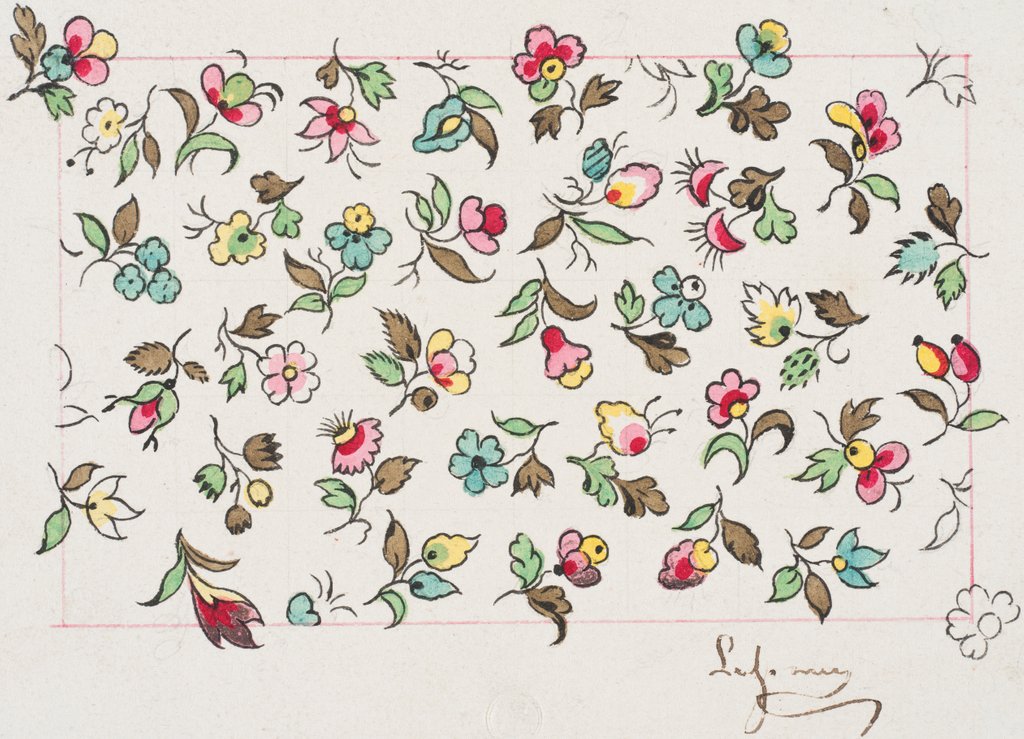 Detail of Design for wallpaper by Heussner & Co