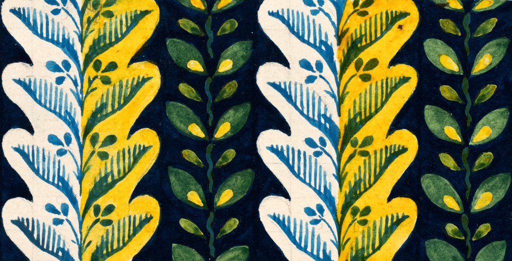 Detail of Design for a wallpaper pattern by Heussner & Co.