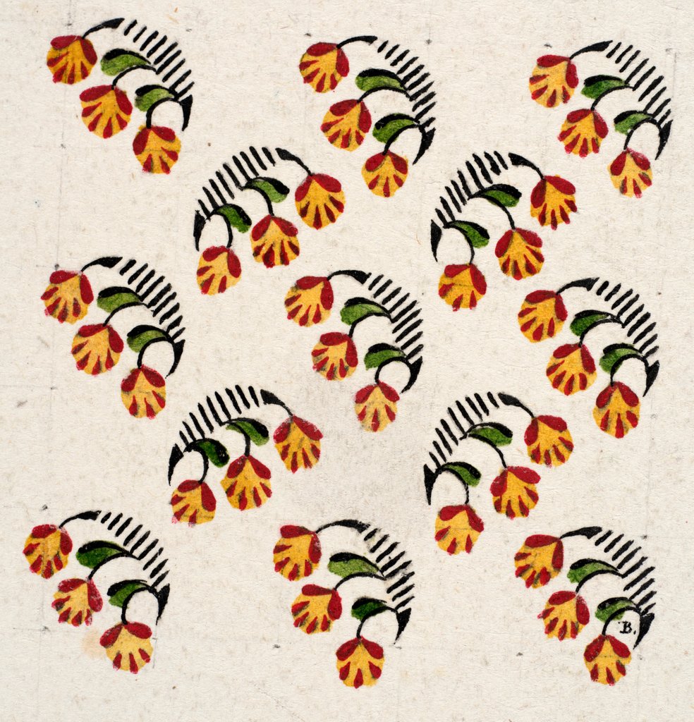 Detail of Design for a wallpaper pattern by Heussner & Co.