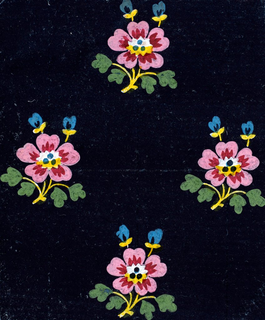 Detail of Design for a wallpaper pattern by Heussner & Co.