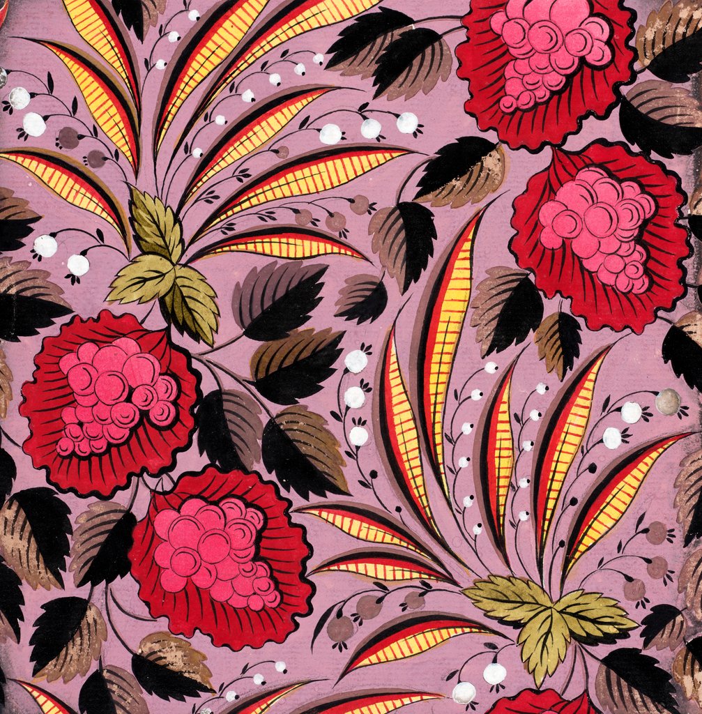 Detail of Design for a wallpaper pattern by Heussner & Co.