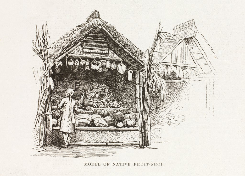Detail of Model of a Native Fruit Shop in the Colonial and Indian Exhibitio by Unknown