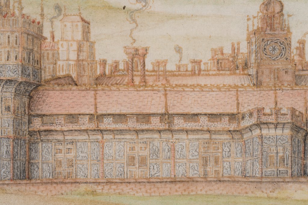 Detail of Nonsuch Palace from the South, detail by Joris Hoefnagel