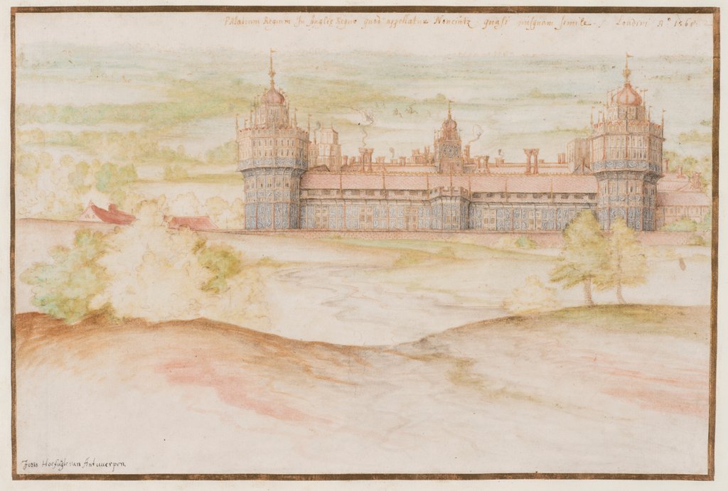 Detail of Nonsuch Palace from the South by Joris Hoefnagel