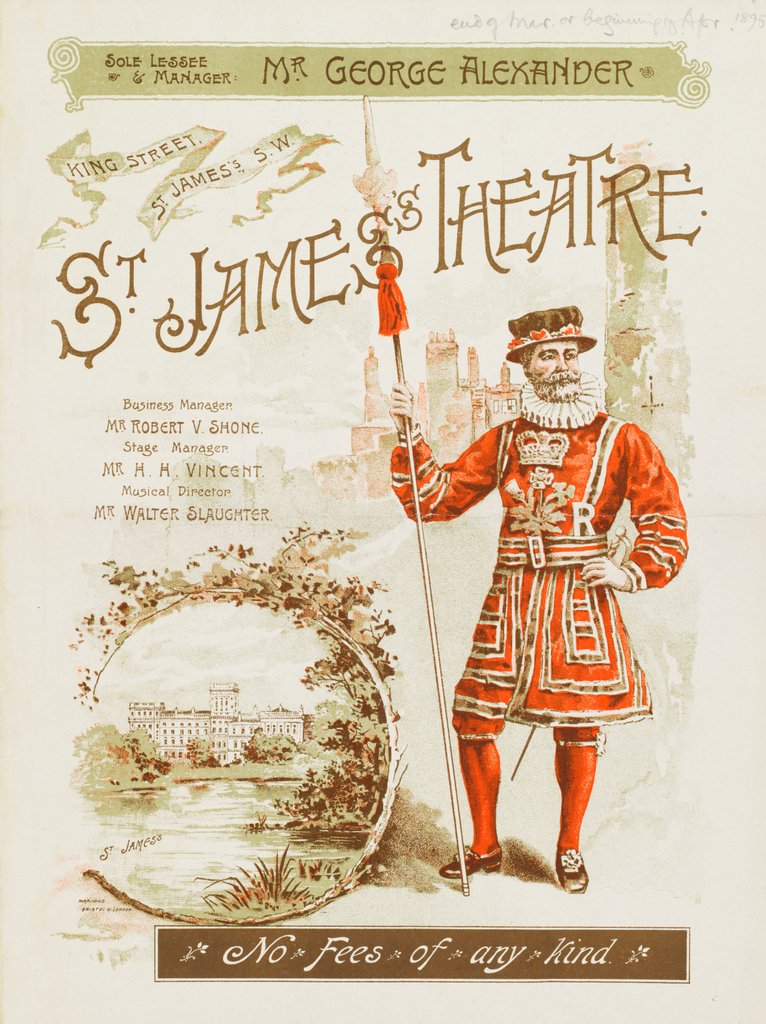 Detail of Front cover of the programme for The Importance of Being Earnest at St James's Theatre by Anonymous