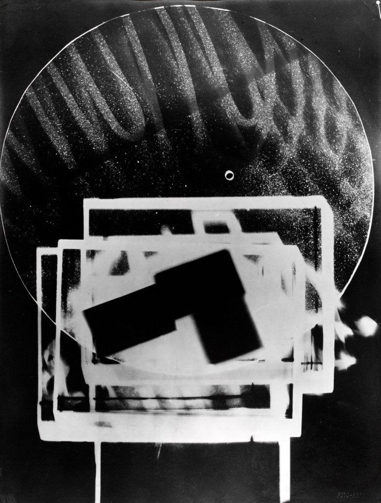 Detail of Fotogramm of a complex area of white rectangles by László Moholy-Nagy