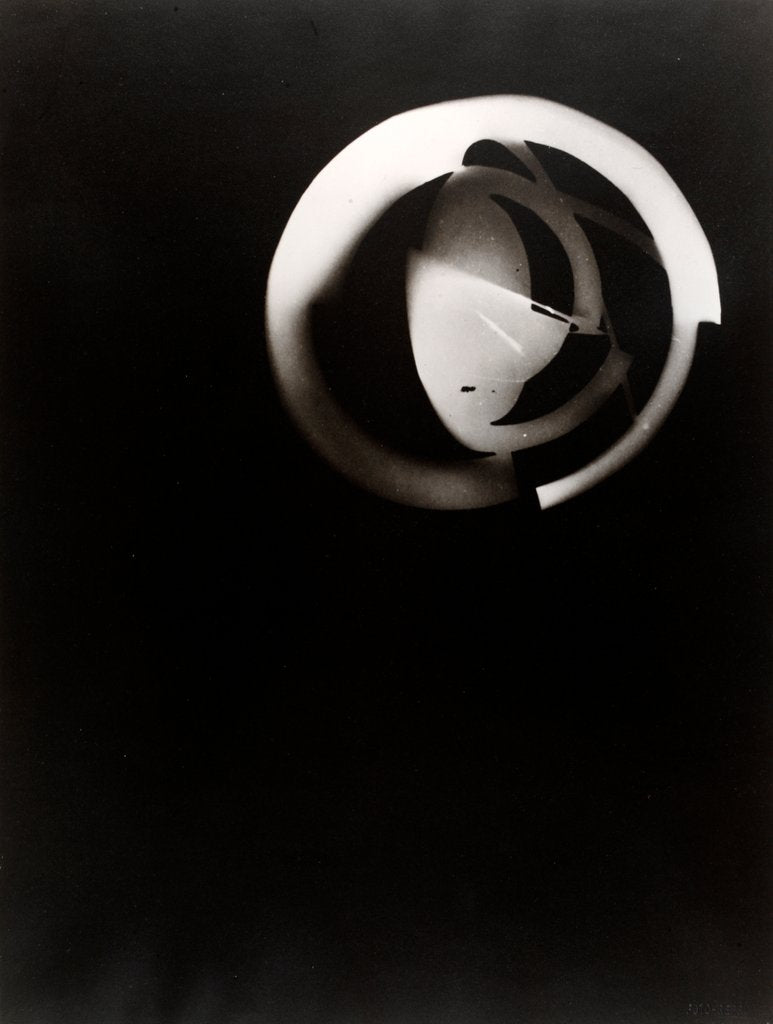 Detail of Fotogramm of segments and concentric circles of a sphere by László Moholy-Nagy