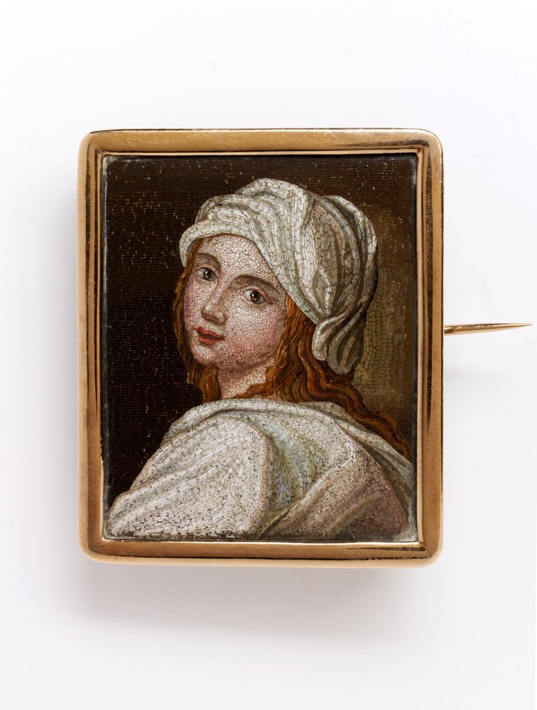 Detail of Micromosaic brooch depicting Beatrice Cenci by Anonymous