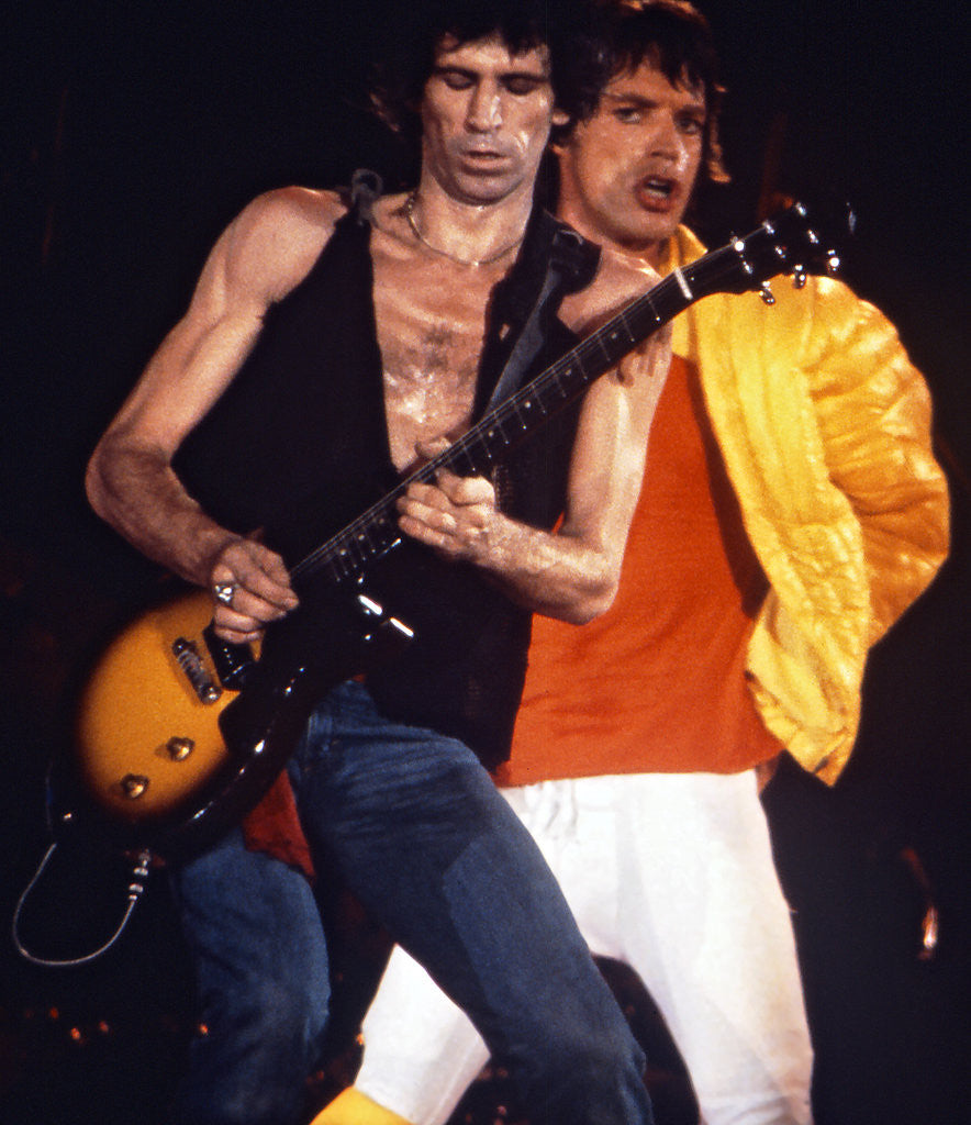 Detail of Rolling Stones - Mick Jagger and Keith Richards by L. Paul Mann