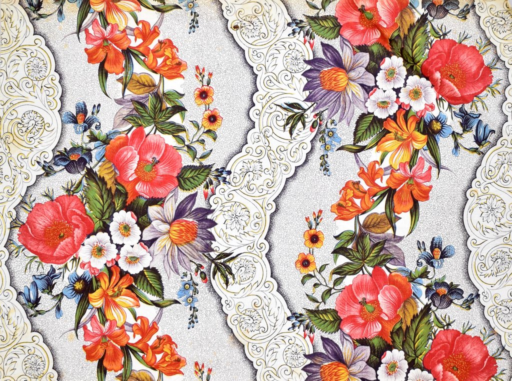 Detail of Furnishing fabric of roller-printed cotton by Anonymous