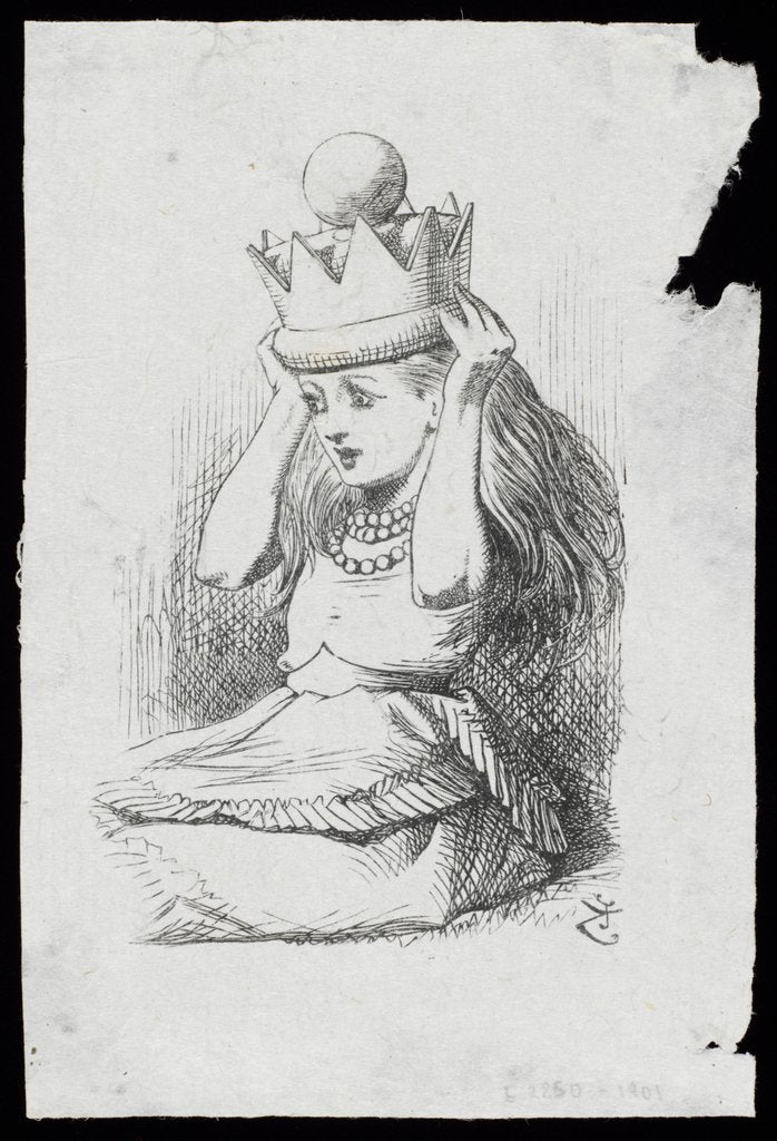 Detail of Alice with the crown by Dalziel Brothers