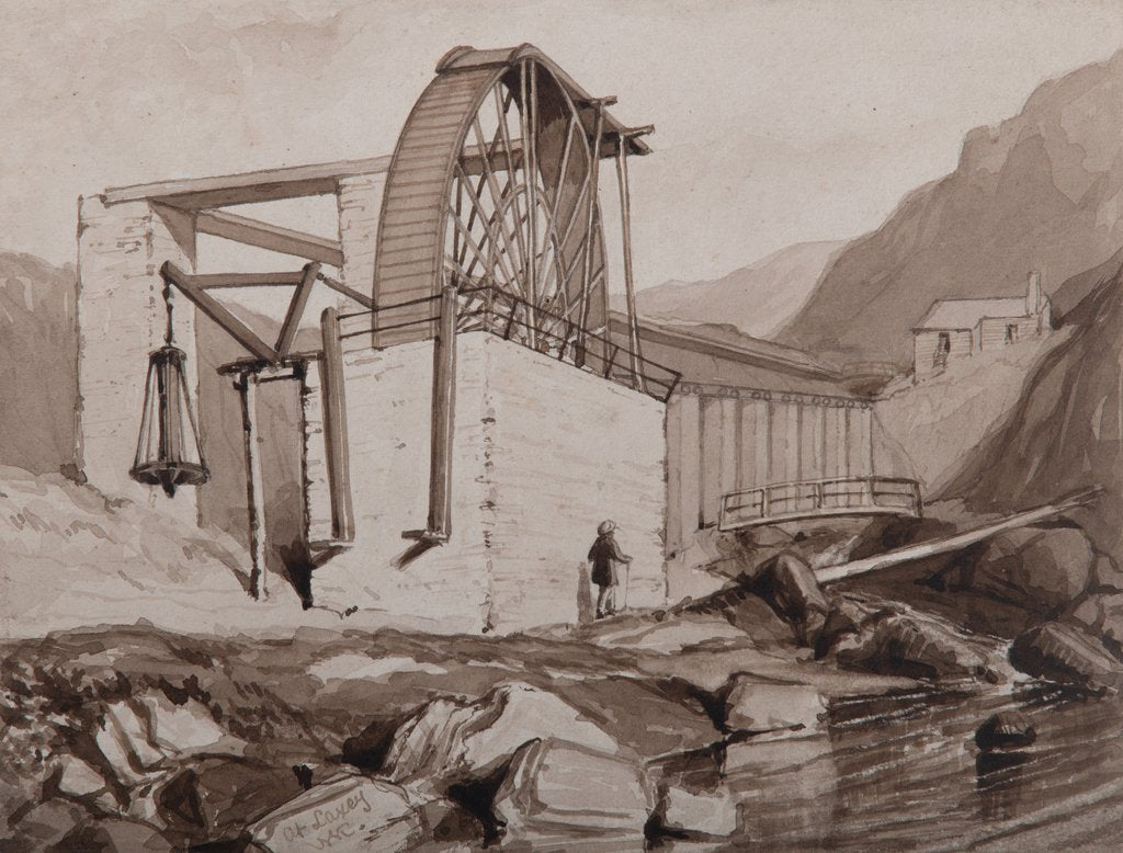 Detail of The old waterwheel at Laxey by Anonymous