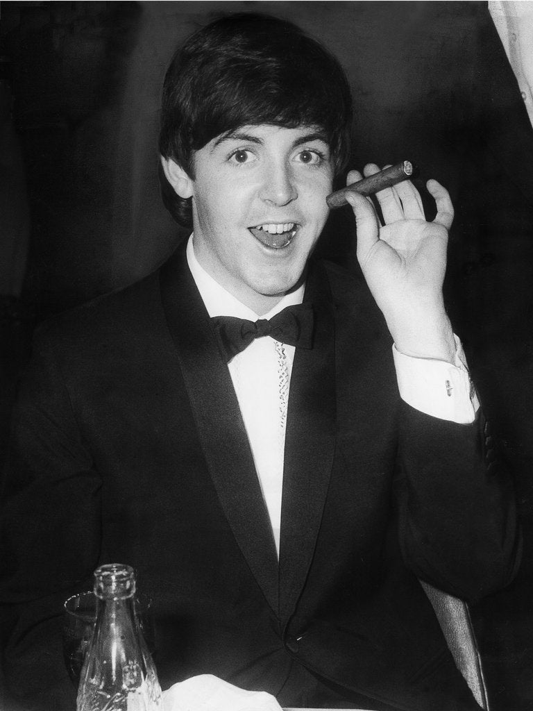 Detail of Paul McCartney with a cigar by Associated Newspapers