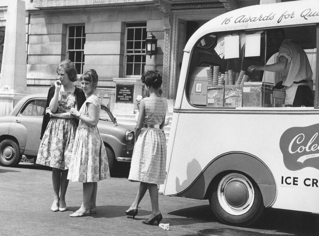 Detail of Young women by an ice cream van, c1960 by Tony Boxall
