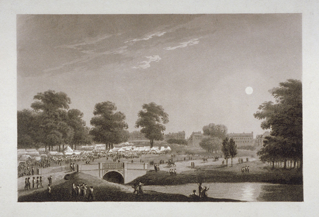Detail of View of the Serpentine and Hyde Park, London by Matthew Dubourg