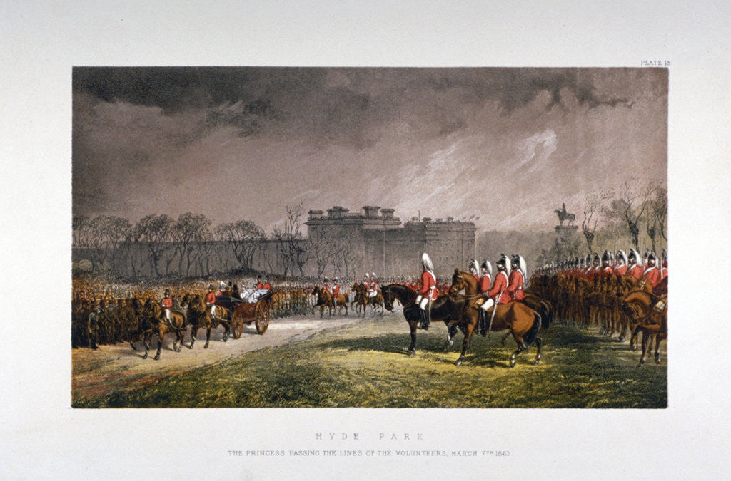 Detail of Hyde Park during a military review by Princess Alexandra, London by Day & Son