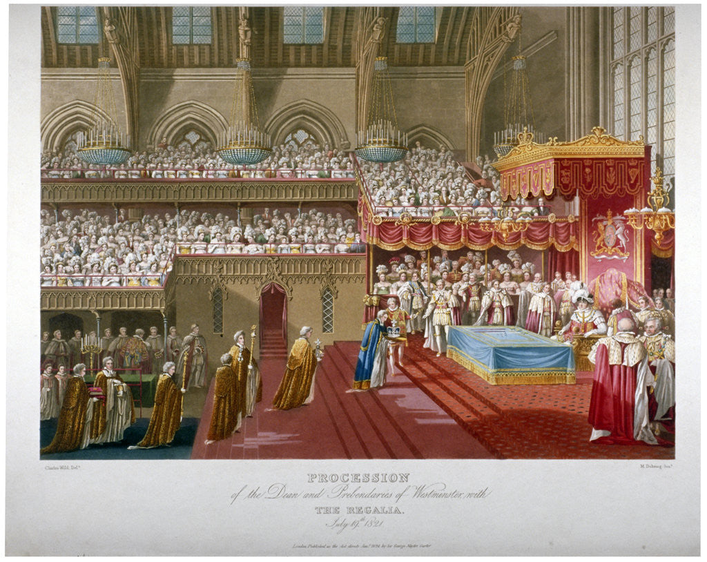 Detail of Coronation of King George IV, Westminster Hall, London, 1821 by Matthew Dubourg