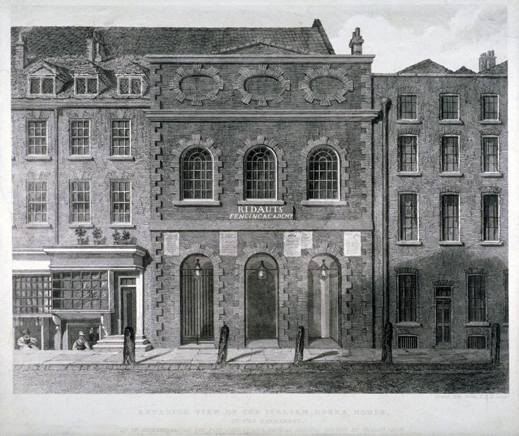 Detail of View of the King's Theatre, Haymarket, London by Charles John Smith