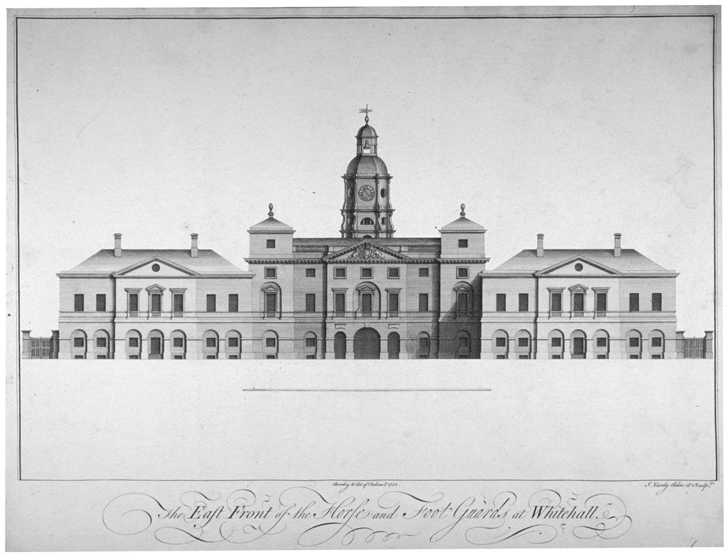 Detail of Elevation of the east front of Horse Guards, Westminster, London by John Vardy