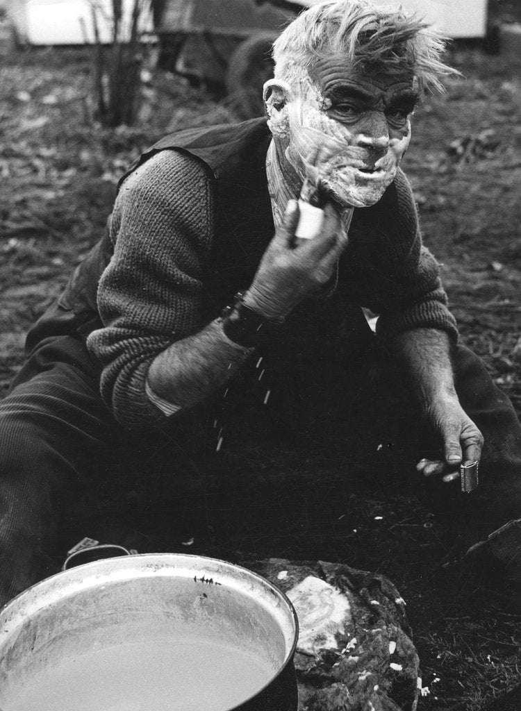 Detail of Gipsy shaving, Lewes, Sussex, 1964 by Tony Boxall