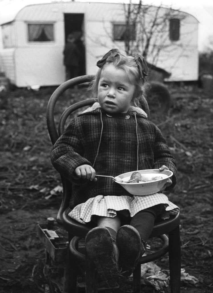 Detail of Gipsy girl eating, Lewes, Sussex, 1964 by Tony Boxall