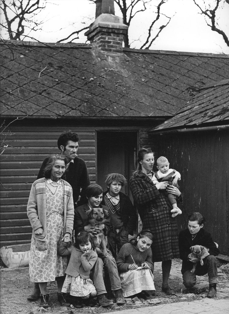 Detail of Travelling gipsy family re-housed in a bungalow, Beare Green, Surrey, 1964 by Tony Boxall