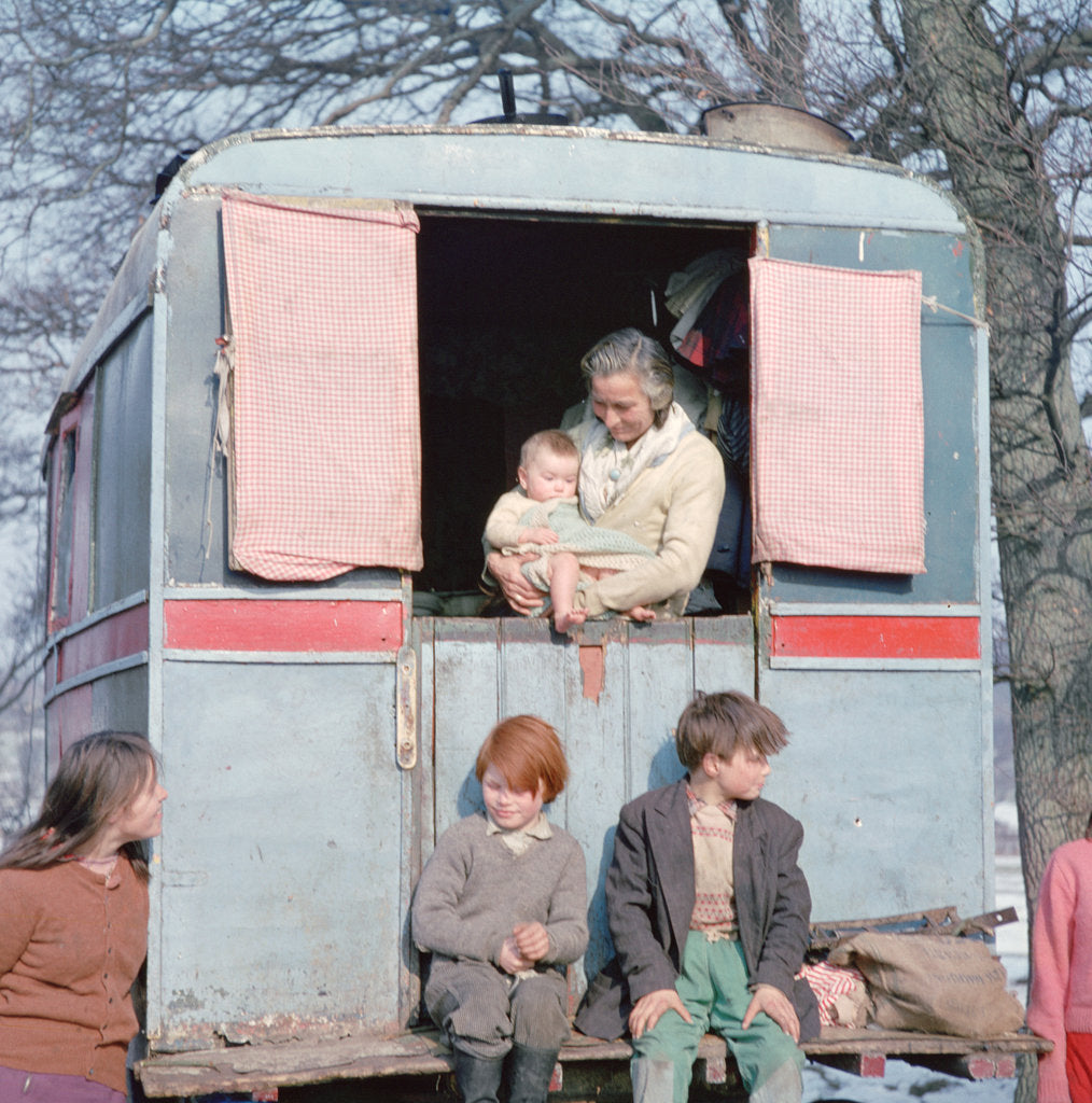 Detail of Members of the Vincent family, gipsies, Charlwood, Newdigate area, Surrey, 1964 by Tony Boxall