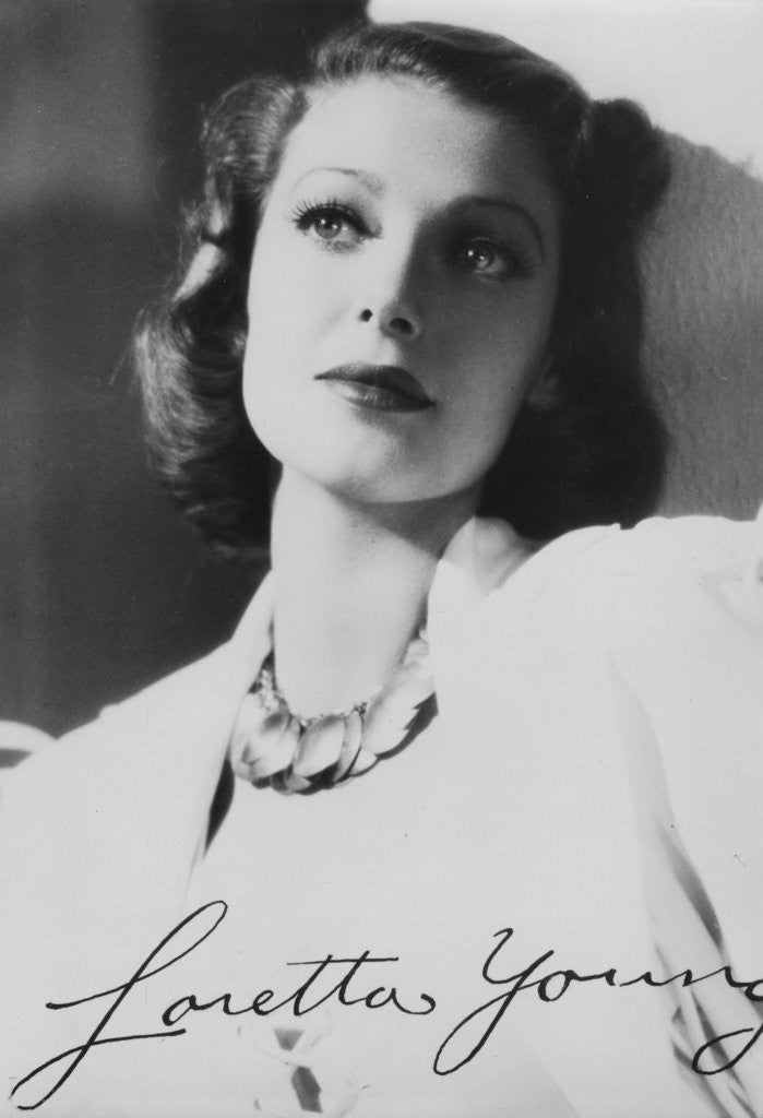Detail of Loretta Young (1913-2000), American actress by Anonymous