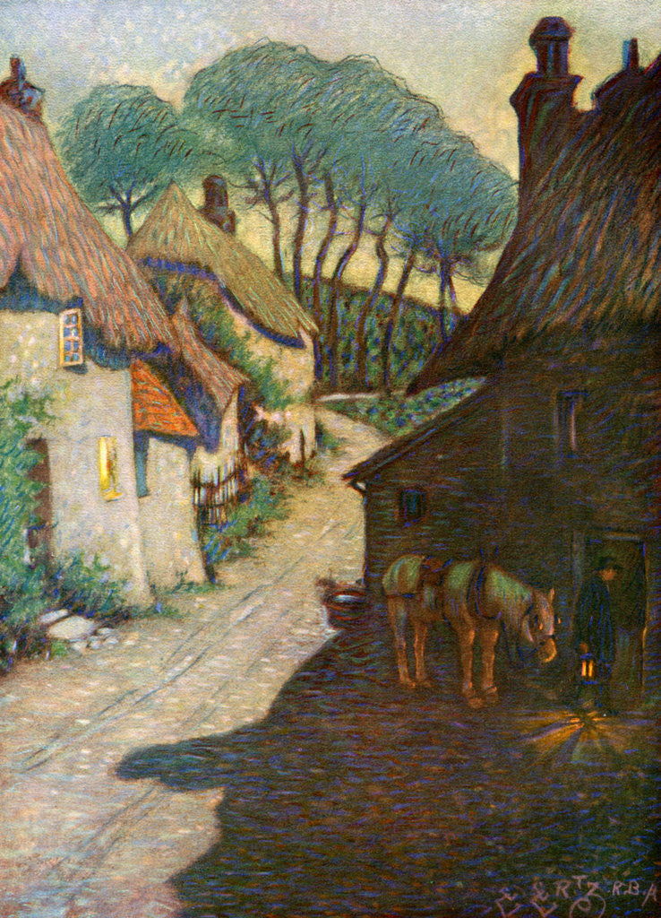 Detail of Thurlestone Village, South Devon by Edward Frederick Ertz