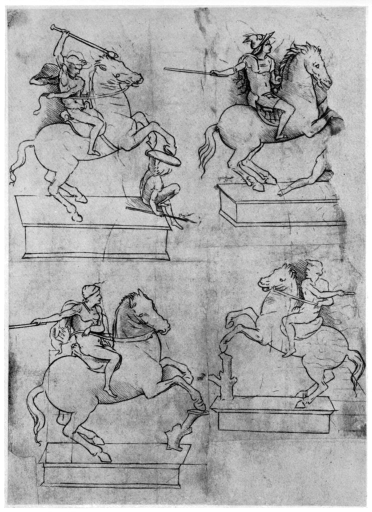 Detail of Studies for the Sforza Monument by Leonardo Da Vinci