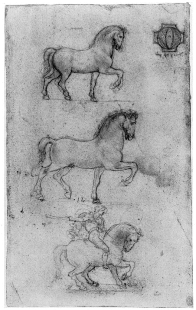Detail of Studies for the 'Trivulzio Monument' by Leonardo Da Vinci