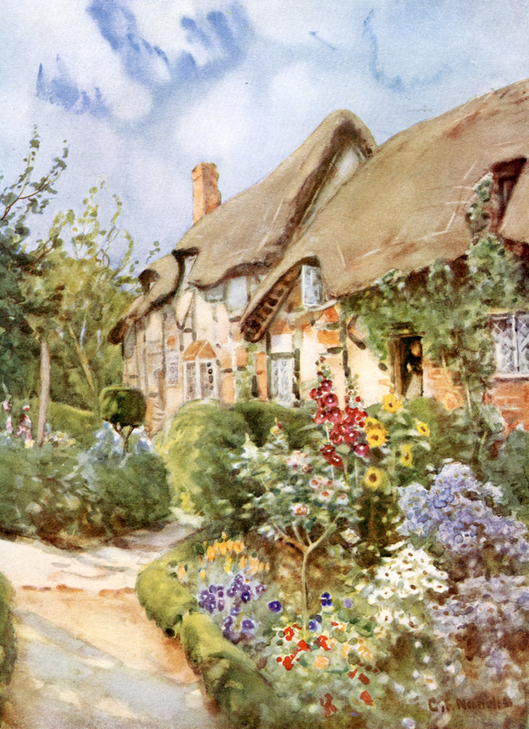 Detail of Anne Hathaway's Cottage, Shottery, Warwickshire by George F Nicholls