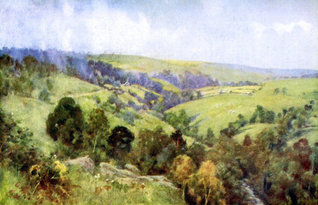 Detail of On the Hills near Harrogate, Yorkshire by George F Nicholls