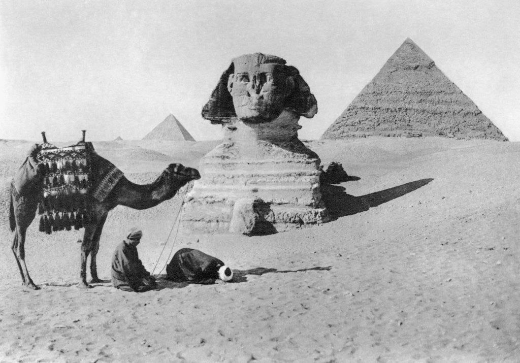 Detail of Praying before a sphinx, Cairo, Egypt by Anonymous