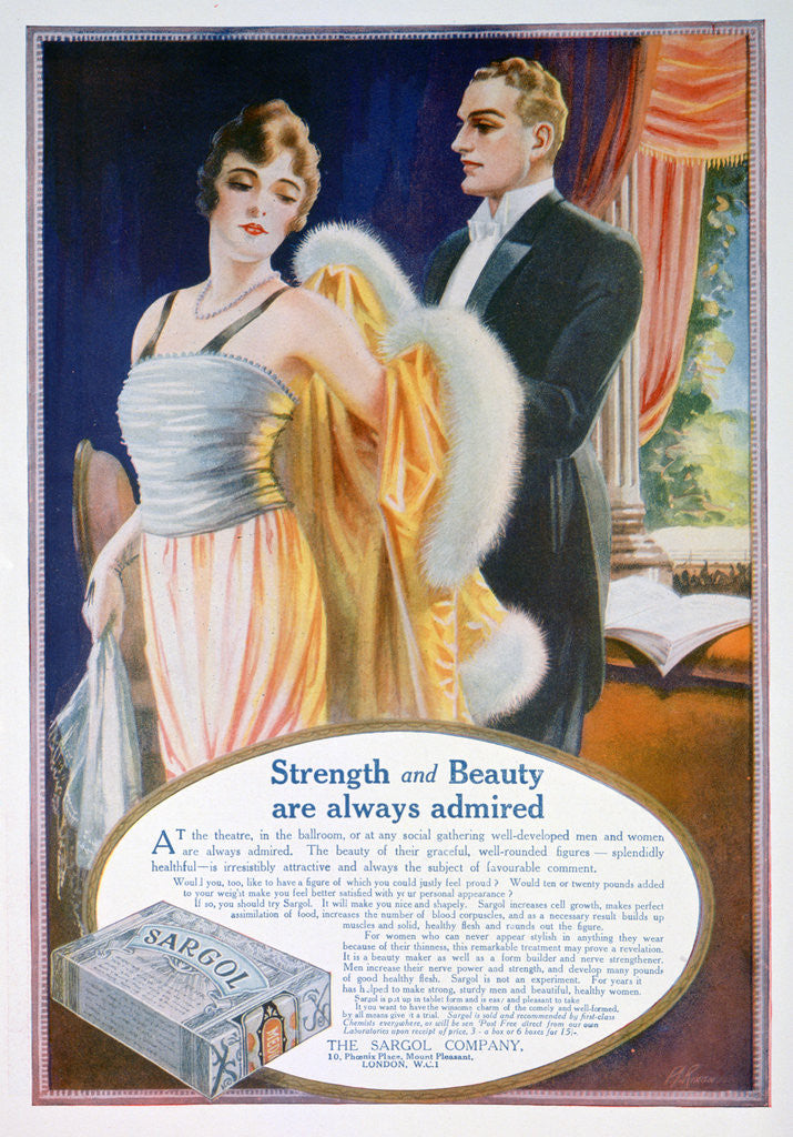Detail of Advert for Sargol body shaping compound by Anonymous