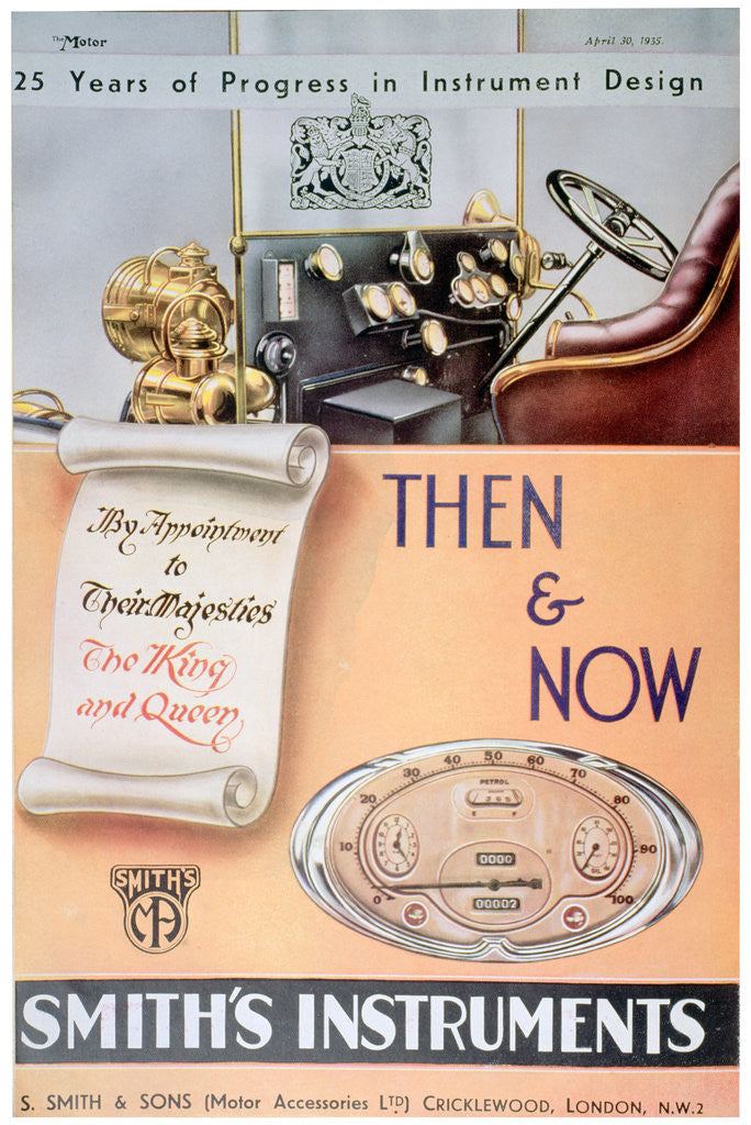 Detail of Advert for Smith's Car Instruments by Anonymous