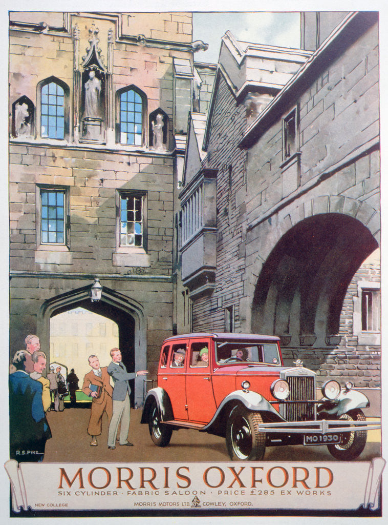 Detail of Advert for the Morris Oxford motor car by Anonymous