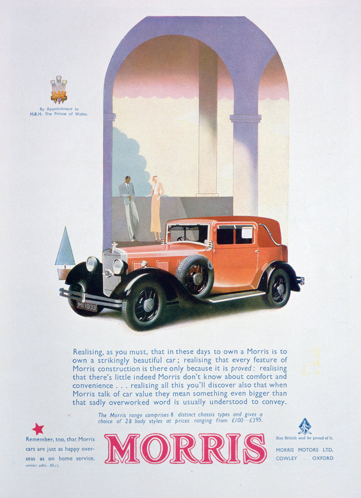 Detail of Advert for Morris motor cars by Anonymous