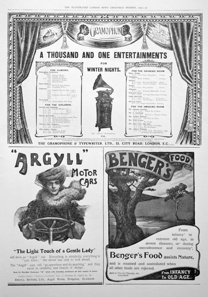Detail of An advertising page in the Illustrated London News, Christmas by Anonymous