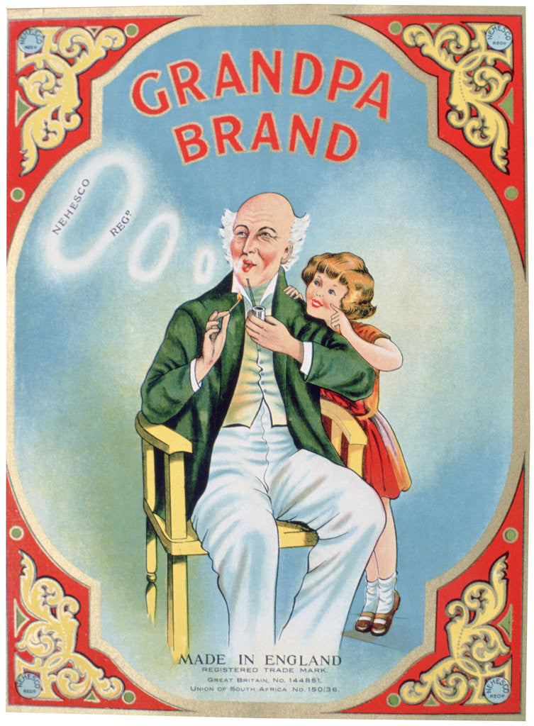 Detail of Advert for Grandpa Brand pipe tobacco by Anonymous