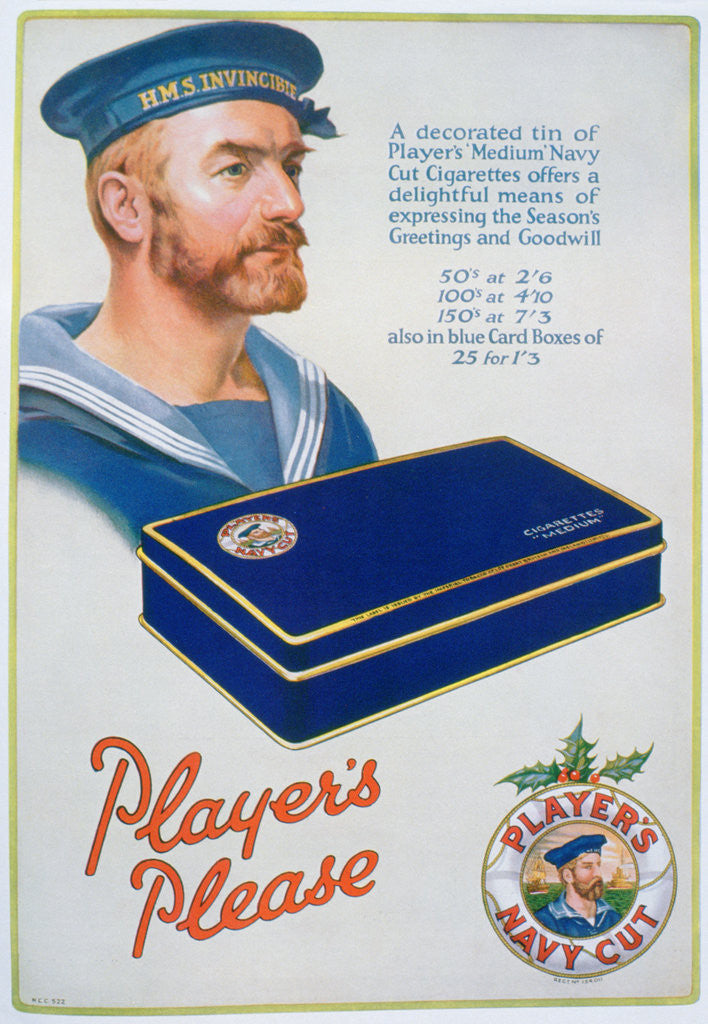 Detail of Advert for Player's Navy Cut cigarettes by Anonymous
