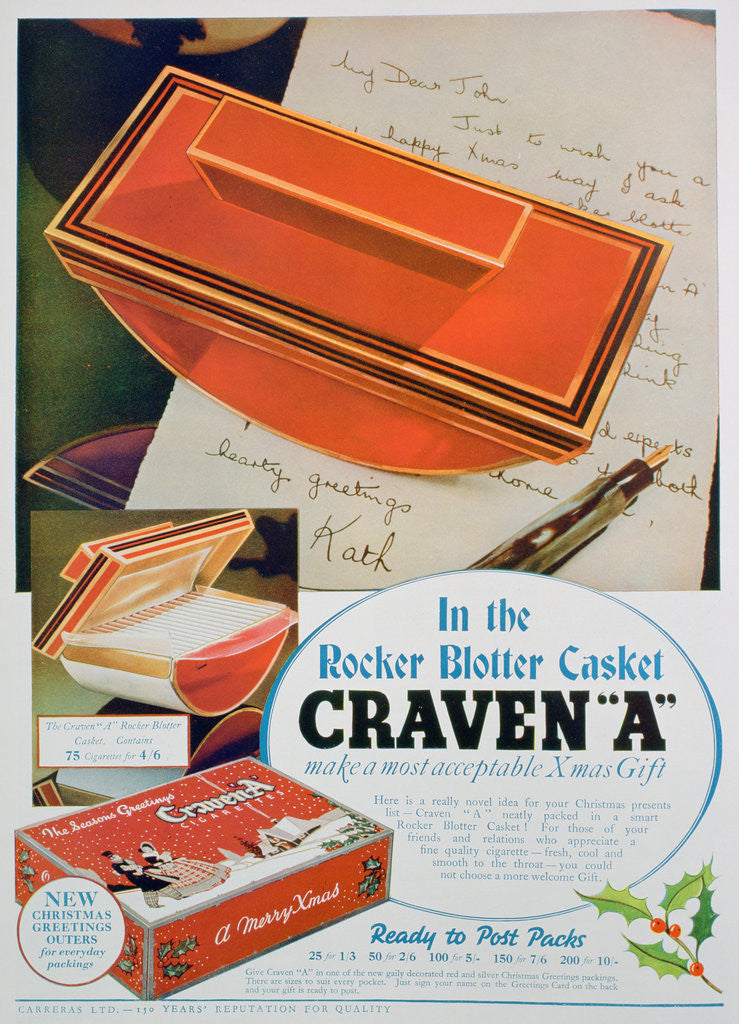 Detail of Advert for Craven 'A' cigarettes by Anonymous