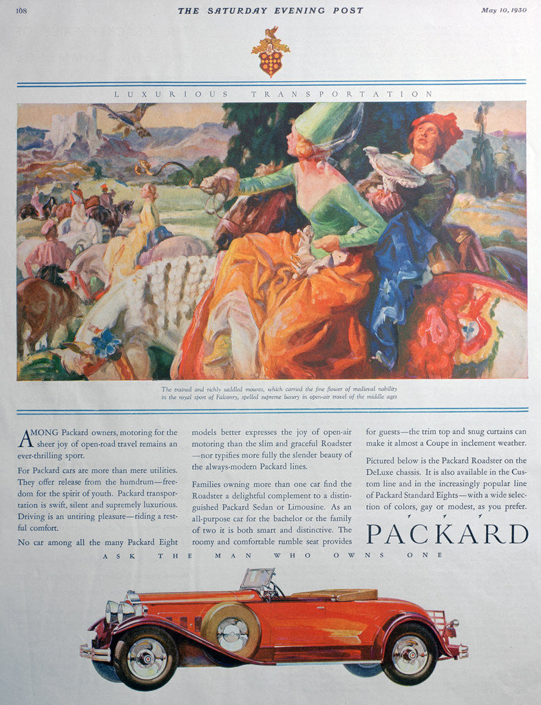 Detail of Packard car advert by Anonymous