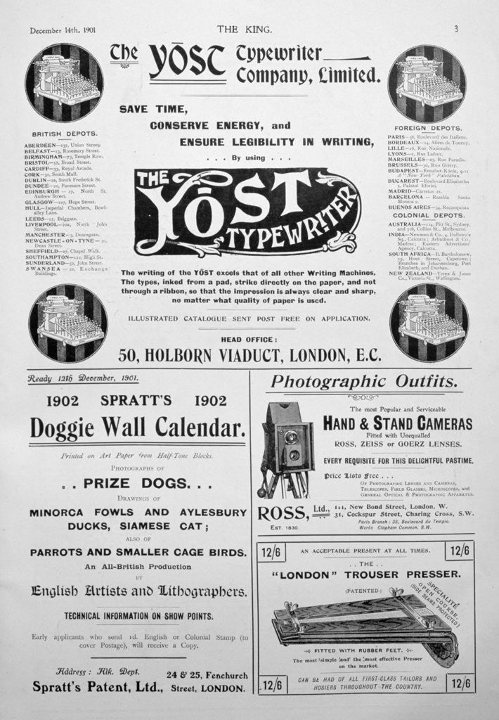 Detail of Advertising page from the King magazine by Anonymous