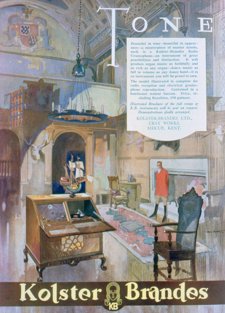 Detail of Advert for Kolster Brandes radio gramophones by Anonymous